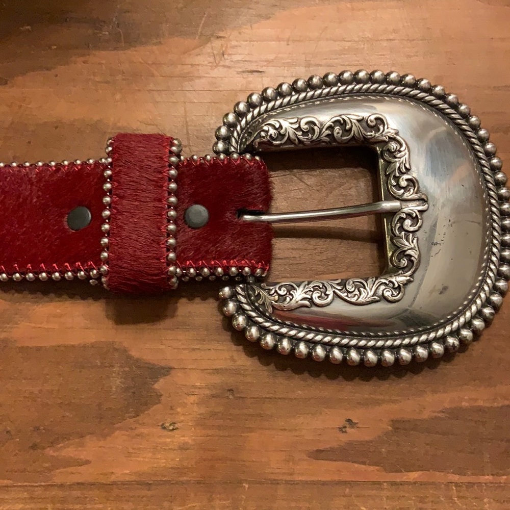 Tony lama belt cow hair